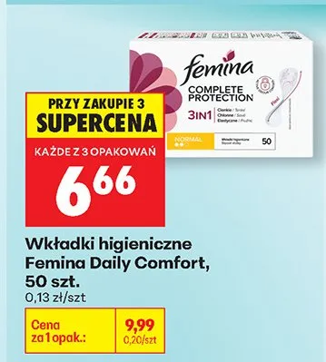 Wkładki higieniczne Daily Comfort promocja w Biedronka