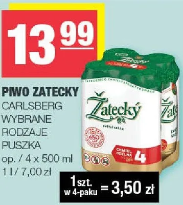 Piwo zatecky wybrane rodzaje promocja w SPAR