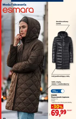 Płaszcz damski z kapturem Esmara promocja w Lidl
