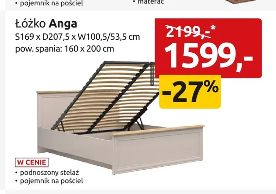 Łóżko Anga promocja w Black Red White