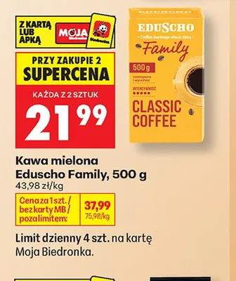 Kawa mielona Eduscho Family promocja w Biedronka