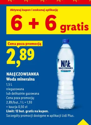 Woda mineralna niegazowana Nałęczowianka promocja w Lidl