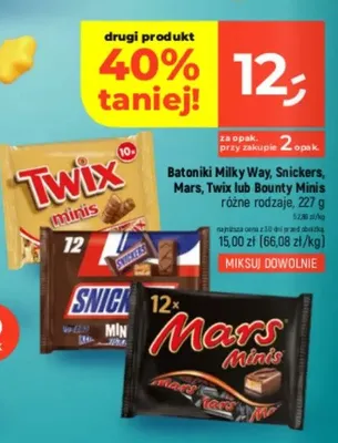 Batoniki Milky Way, Snickers, Mars, Twix lub Bounty Minis różne rodzaje promocja w Dealz