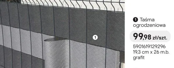 Taśma ogrodzeniowa grafit Castorama promocja w Castorama