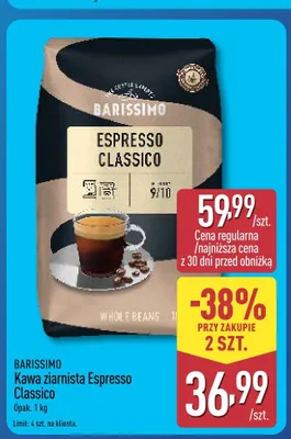 Kawa ziarnista Barissimo Espresso Classico promocja w Aldi