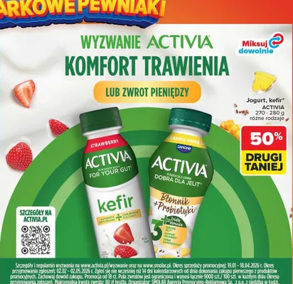 Jogurt, kefir Activia różne rodzaje promocja w Carrefour Market