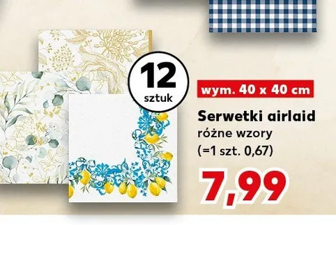 Serwetki airlaid 40x40 cm promocja w Kaufland