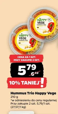 Hummus Trio Happy Vege promocja w Netto