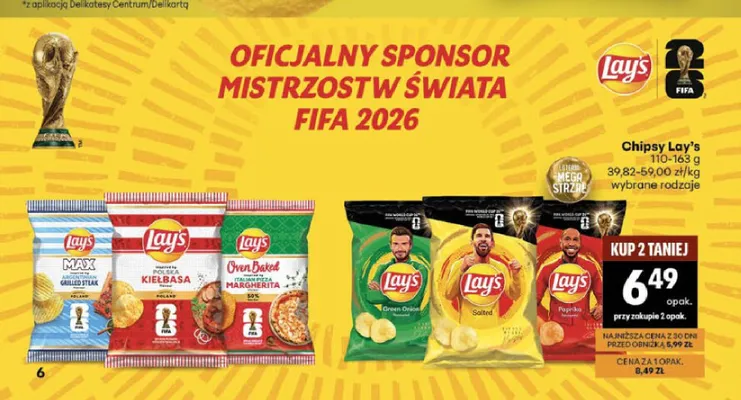 Chipsy Lay's Salted promocja w Delikatesy Centrum