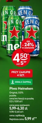 Piwo Heineken Original, 0.0% puszka promocja w Żabka