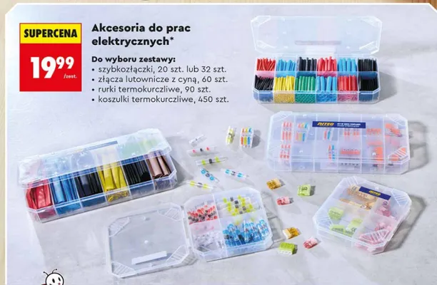 Akcesoria do prac elektrycznych - zestaw szybkozłączek, 20 szt. lub 32 szt. promocja w Biedronka