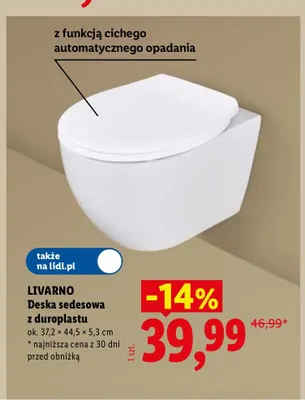 Deska sedesowa z duroplastu Livarno promocja w Lidl