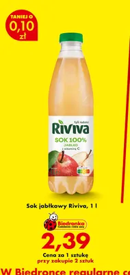 Sok jabłkowy Riviva promocja w Biedronka