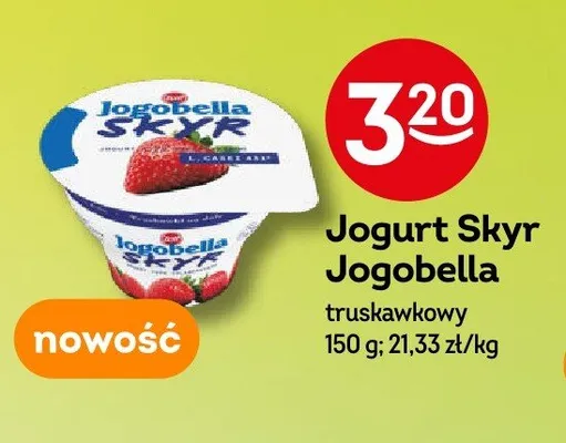 Jogurt Skyr Jogobella truskawkowy promocja w Żabka