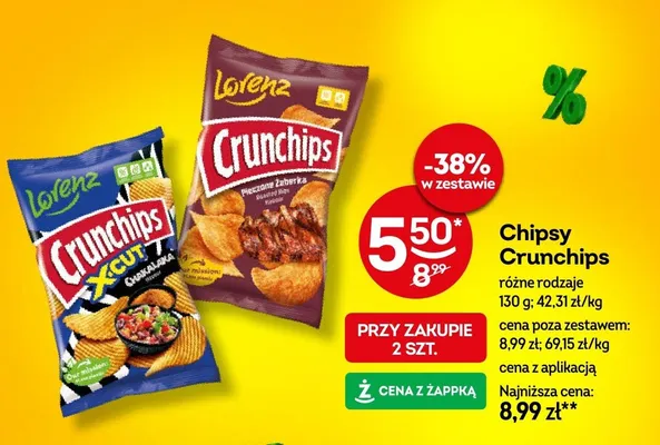 Chipsy Crunchips różne rodzaje promocja w Żabka