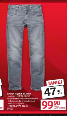 Jeansy męskie Baxter promocja w Selgros