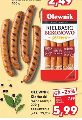 Kiełbaski bekonowo-serowe Olewnik promocja w Kaufland