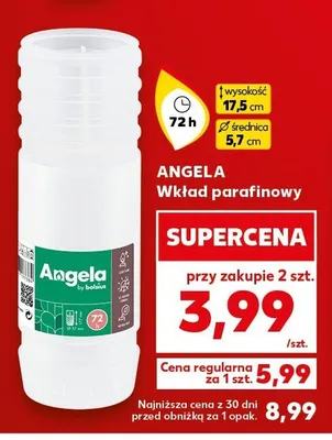 Wkład parafinowy ANGELA 72h 17,5x5,7cm promocja w Kaufland