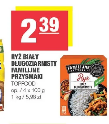 Ryż biały długoziarnisty Familijne Przysmaki Topfood 4-pak 100 g promocja w SPAR