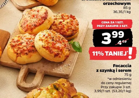 Focaccia z szynką i serem promocja w Netto