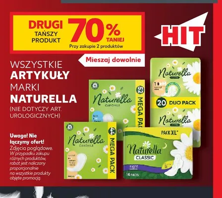 Wkładki higieniczne Camomile Mega Pack Naturella promocja w Kaufland