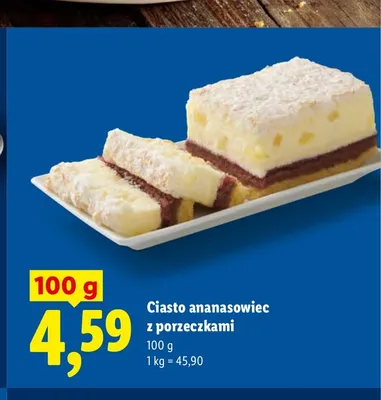 Ciasto ananasowiec z porzeczkami promocja w Lidl