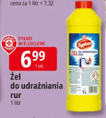 Żel do udrażniania rur promocja w Leclerc