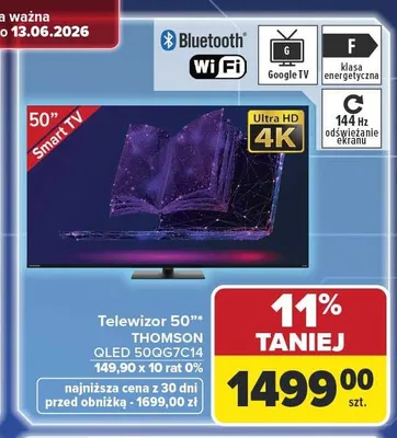 Telewizor 50" THOMSON QLED 50QG7C14 promocja w Carrefour