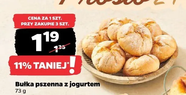 Bułka pszenna z jogurtem promocja w Netto