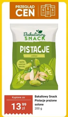 Pistacje prażone solone Bakaliowy Snack promocja w Dino