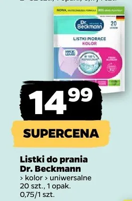Listki do prania Dr. Beckmann Kolor uniwersalne promocja w Netto