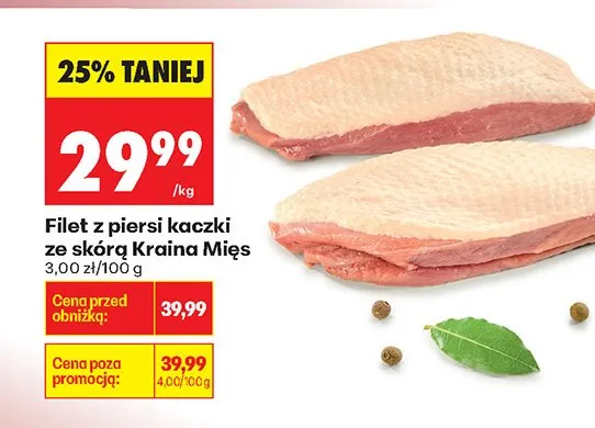 Filet z piersi kaczki ze skórą promocja w Biedronka