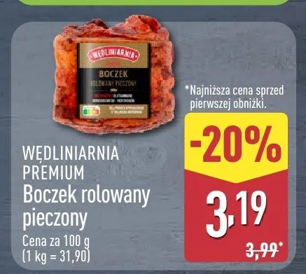 Boczek rolowany pieczony WĘDLINIARNIA PREMIUM promocja w Aldi