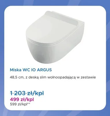 Miska WC IO ARGUS promocja w Blu Salony Łazienek