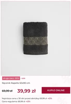 Ręcznik Rapello home&you 50x90 cm promocja w home&you