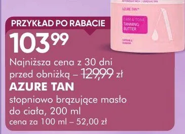 Masło AZURE TAN stopniowo brązujące masło do ciała promocja w Makro