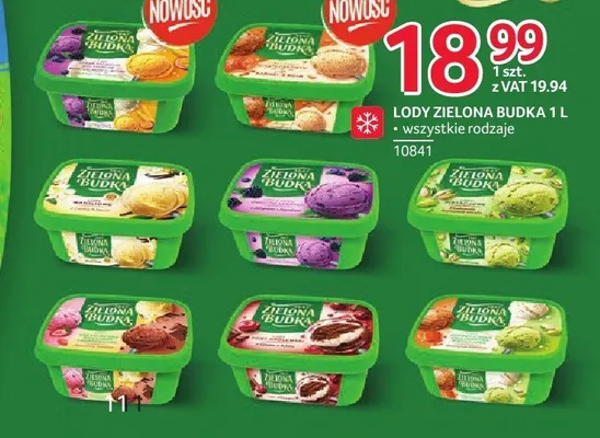 Lody pistacjowe Zielona Budka 1 l promocja w Selgros