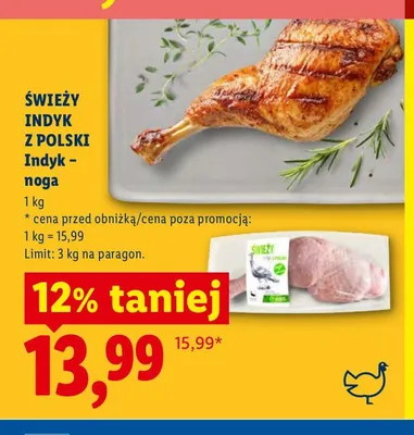 Noga z indyka Świeży Indyk z Polski promocja w Lidl