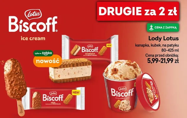 Lody Lotus kanapka promocja w Żabka