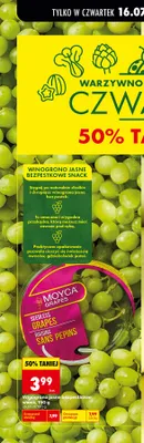 Winogrono jasne bezpestkowe snack Moyca promocja w Biedronka
