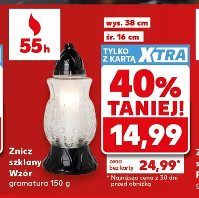 Znicz szklany Wzór promocja w Kaufland