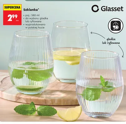 Szklanka gładka Glasset 580 ml promocja w Biedronka