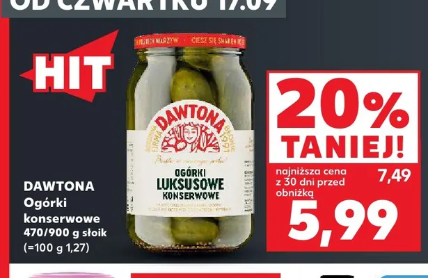 Ogórki konserwowe Dawtona promocja w Kaufland