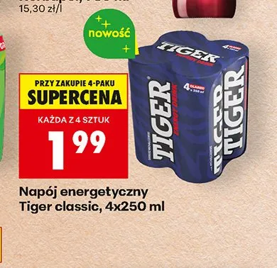 Napój energetyczny Tiger classic 4-pak 250 ml promocja w Biedronka
