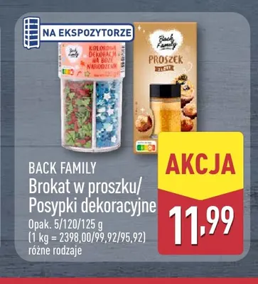 Posypki dekoracyjne Back Family promocja w Aldi