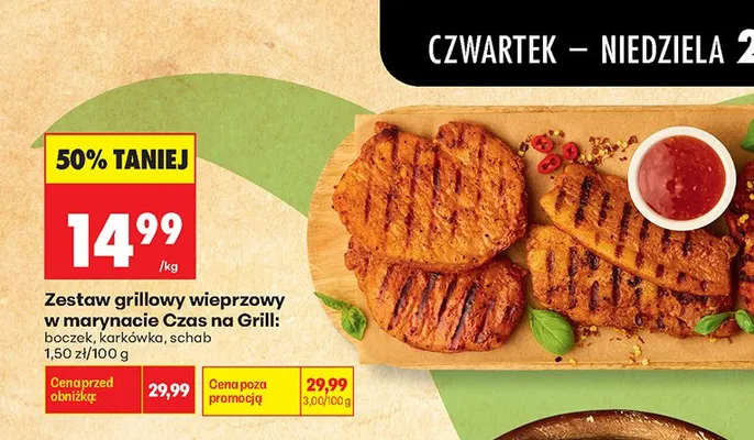 Zestaw grillowy wieprzowy boczek promocja w Biedronka