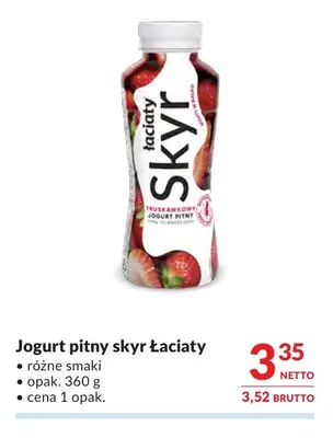 Jogurt pitny skyr Łaciaty promocja w Makro