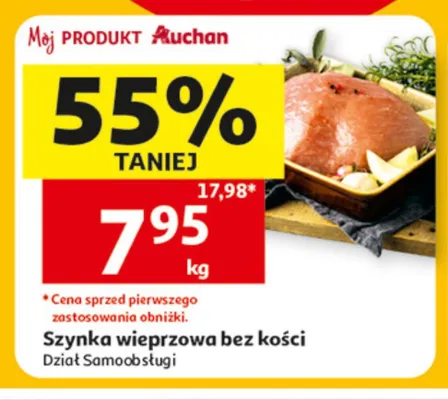 Szynka wieprzowa bez kości Auchan promocja w Auchan