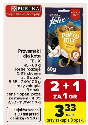 Przysmaki dla kota Party Mix Original promocja w Carrefour Market