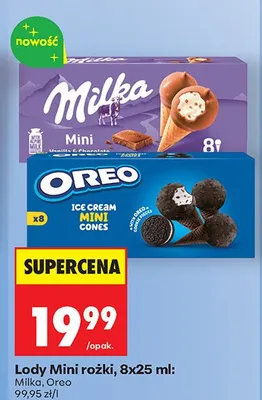 Lody Mini rożki Milka Vanilla & Chocolate promocja w Biedronka